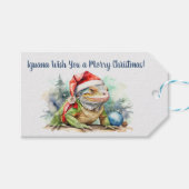 Iguana Wish je een prettige kerst Cadeaulabel (Voorkant (Horizontaal))