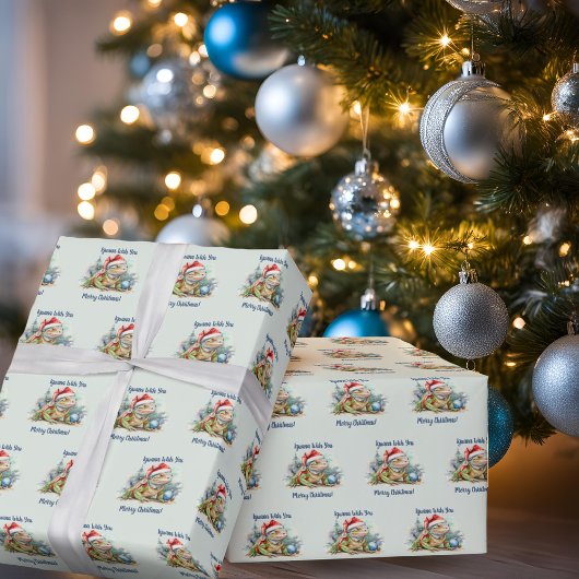 Iguana Wish je een prettige kerst Cadeaupapier