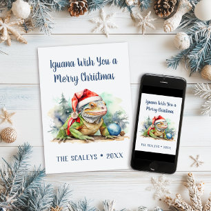 Iguana Wish je een prettige kerst Feestdagenkaart