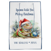 Iguana Wish je een prettige kerst Medium Cadeauzakje (Achterkant)