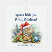 Iguana Wish je een prettige kerst Metalen Ornament (Voorkant)