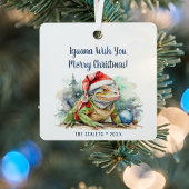 Iguana Wish je een prettige kerst Metalen Ornament