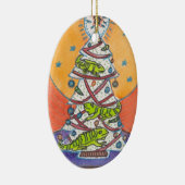 Iguana Wish You a Merry Kerstannament Keramisch Ornament (Rechts)