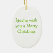 Iguana Wish You a Merry Kerstannament Keramisch Ornament (Achterkant)