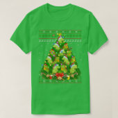 Iguana Xmas Lighting Tree Santa Iguana Ugly Christ T-shirt (Design voorkant)