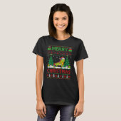 Iguana Xmas Tree Lights Ugly Santa Iguana Christus T-shirt (Voorkant volledig)