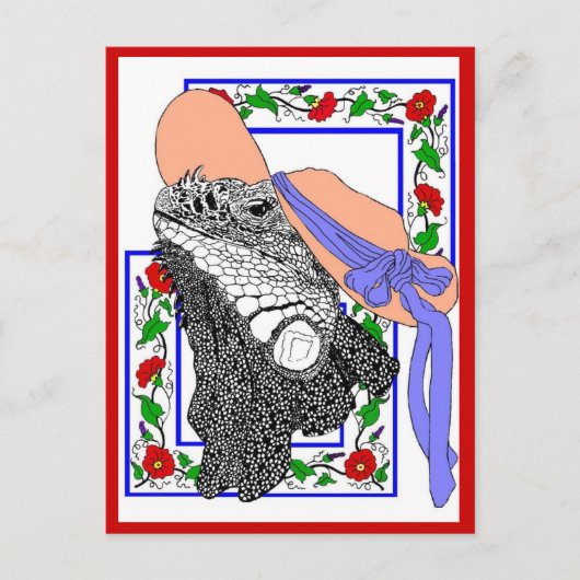 Iguanadonna Briefkaart (Voorkant)