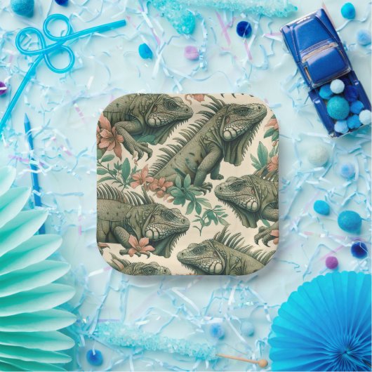  Iguanapatroon Papieren Bordje (Feest)