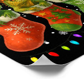 Iguanas In Christmas Socks Lights Iguanas Xmas  Poster (Hoek)