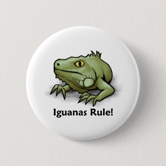 Iguanas Rule! Ronde Button 5,7 Cm (Voorkant)