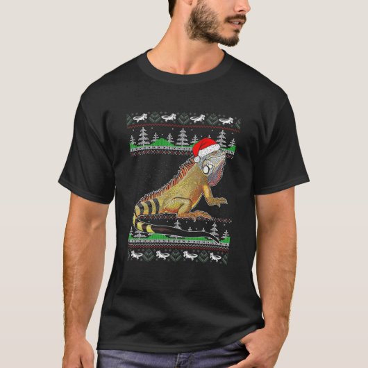 Iguanas Ugly Christmas Sweater T-shirt (Voorkant)