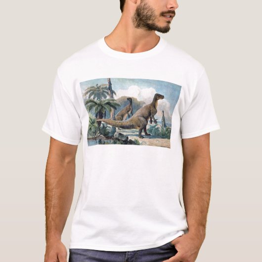 Iguanodon Antiek afdrukken T-shirt (Voorkant)