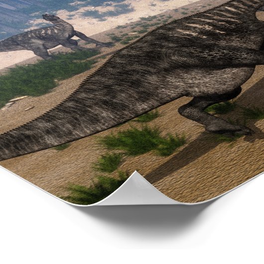 Iguanodon dinosaurs kudde aan de kust poster (Hoek)