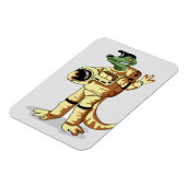 Iguanodon gekleed in een kosmonautenruimtepak. magneet (Linkerzijde)