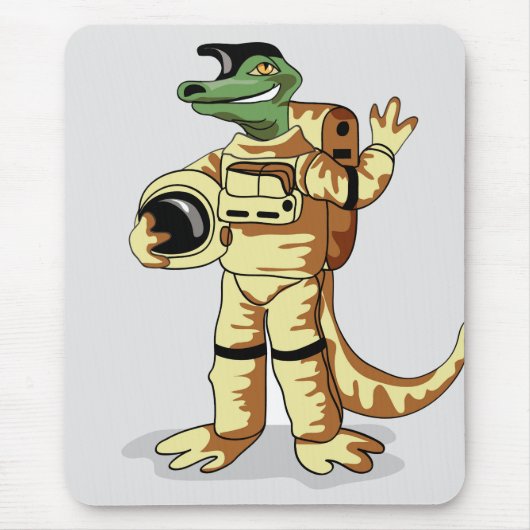 Iguanodon gekleed in een kosmonautenruimtepak. muismat (Voorkant)
