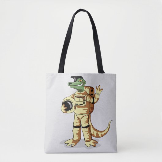 Iguanodon gekleed in een kosmonautenruimtepak. tote bag (Voorkant)