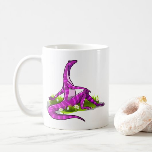 Iguanodon pronkt met haar natuurlijke schoonheid. koffiemok (Met donut)