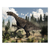 Iguanodon roaring - 3D rendering Foto Afdruk (Voorkant)