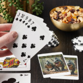 Iguanodons die grapjes maken pokerkaarten (Insitu)