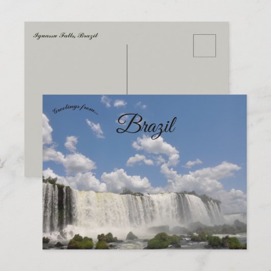 Iguassu Falls Brazil Briefkaart (Voorkant / Achterkant)
