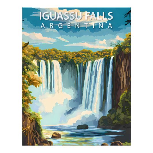 Iguassu Watervallen, Argentinië – Oude Reisposter Foto Afdruk (Voorkant)