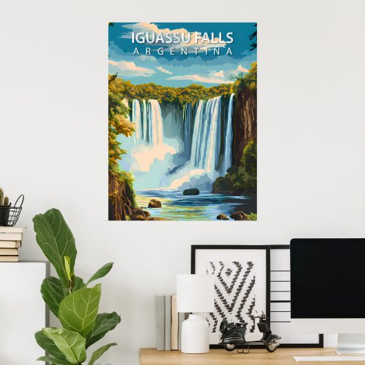 Iguassu Watervallen, Argentinië – Oude Reisposter  Poster (Thuiskantoor)