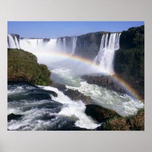Iguassu-watervallen, Paraná, Brazilië. Luchtfoto Poster