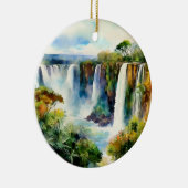 Iguazu Herfsten Argentinië Brazilië Waterverf Keramisch Ornament (Rechts)
