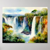 Iguazu Herfsten Argentinië Waterverf Poster (Voorkant)