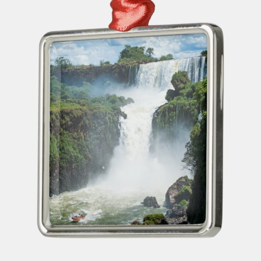 Iguazu-Herfsten omgeven door Oerwoud Metalen Ornament (Links)