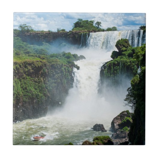 Iguazu-Herfsten omgeven door Oerwoud Tegeltje (Voorkant)