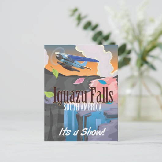 Iguazu Herfsten Zuid-Amerika Reisposter Briefkaart (Staand voorkant)
