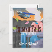 Iguazu Herfsten Zuid-Amerika Reisposter Briefkaart (Voorkant / Achterkant)