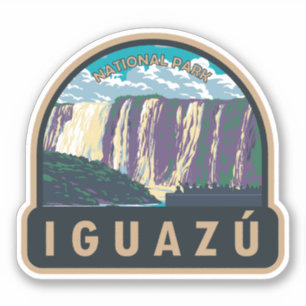 Iguazu National Park Argentinië Travel Art Vintage Sticker
