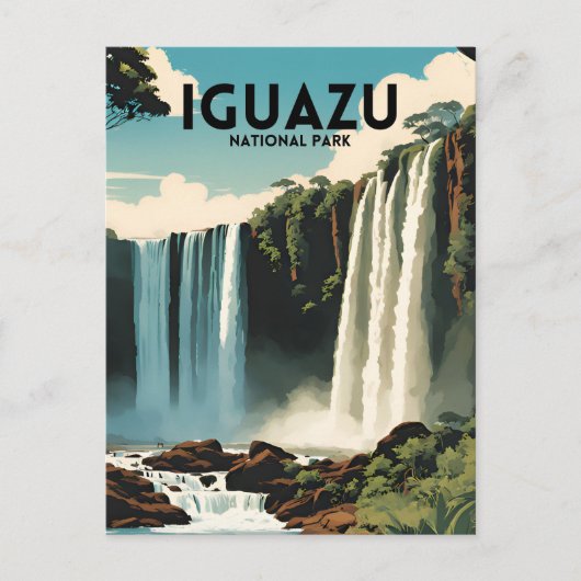 Iguazu National Park Travel Poster Briefkaart (Voorkant)