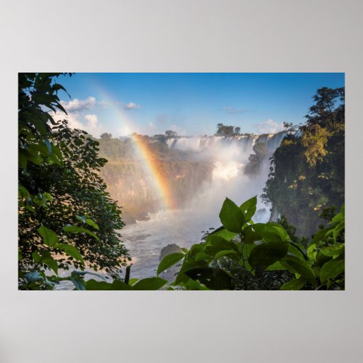Iguazú Waterfall with Rainbow, Argentina Poster (Voorkant)