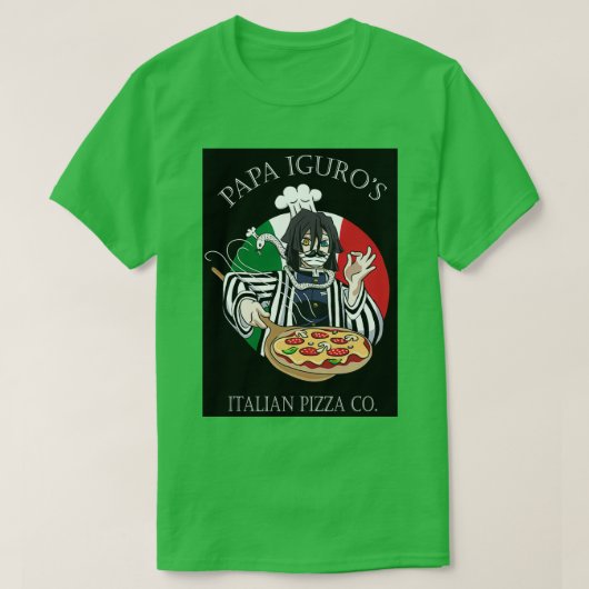 Iguro Obanai Serpent Pillar Papa Iguros Pizza T-shirt (Design voorkant)