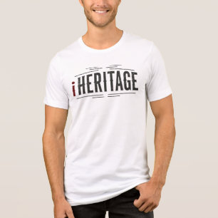 "iHERITAGE" Vintage Vervaaide Woord Kunst Grafisch Tri-Blend Shirt