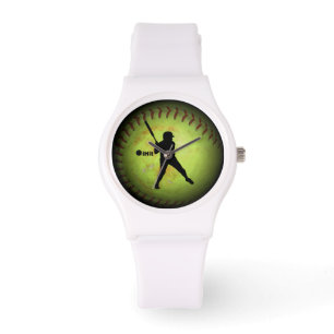 iHit Fastpitch softball Silhouette Horloge