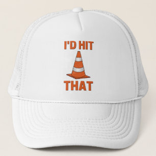 I'hit that funny autocross oranje cone men women trucker pet