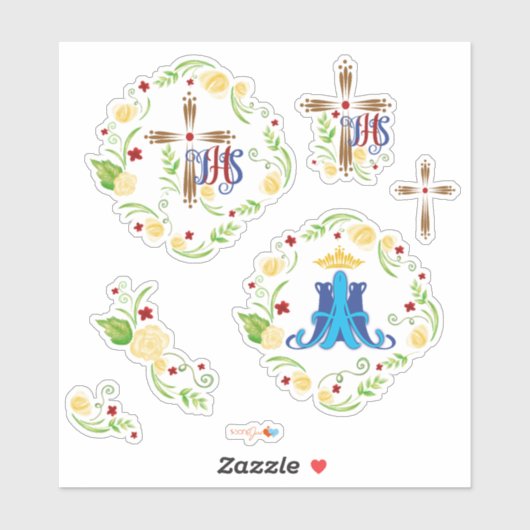 IHS & Auspice Maria Sticker (Vel)