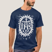 IHS Cross Christogram  kunst T-shirt (Voorkant)