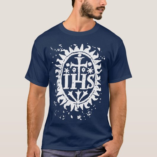 IHS Cross Christogram  kunst T-shirt (Voorkant)