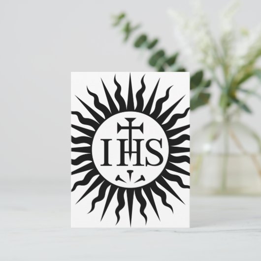 IHS Jesus sun Briefkaart (Staand voorkant)