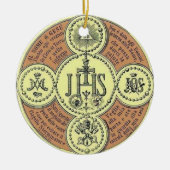 IHS kerstversiering Keramisch Ornament (Voorkant)