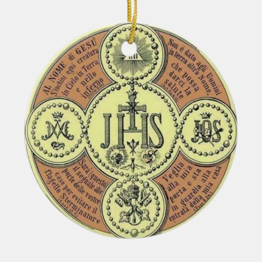 IHS kerstversiering Keramisch Ornament (Voorkant)