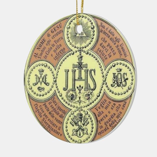 IHS kerstversiering Keramisch Ornament (Links)