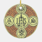 IHS kerstversiering Keramisch Ornament (Achterkant)