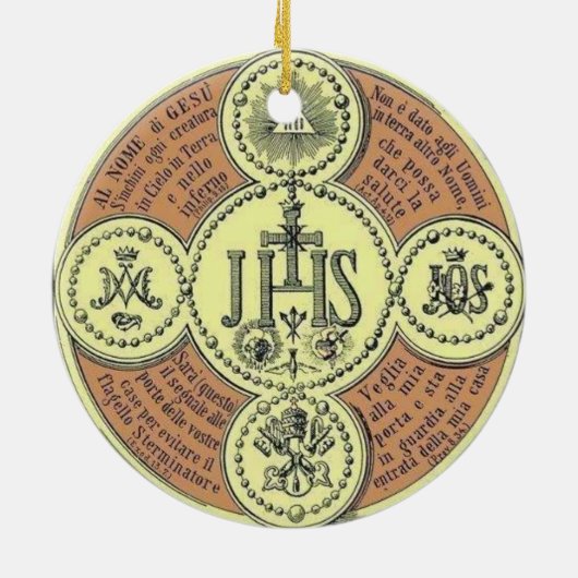 IHS kerstversiering Keramisch Ornament (Achterkant)