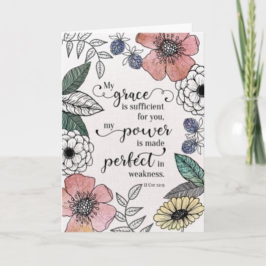II Cor 12:9 - Mijn genade is voldoende Kaart (Voorkant)